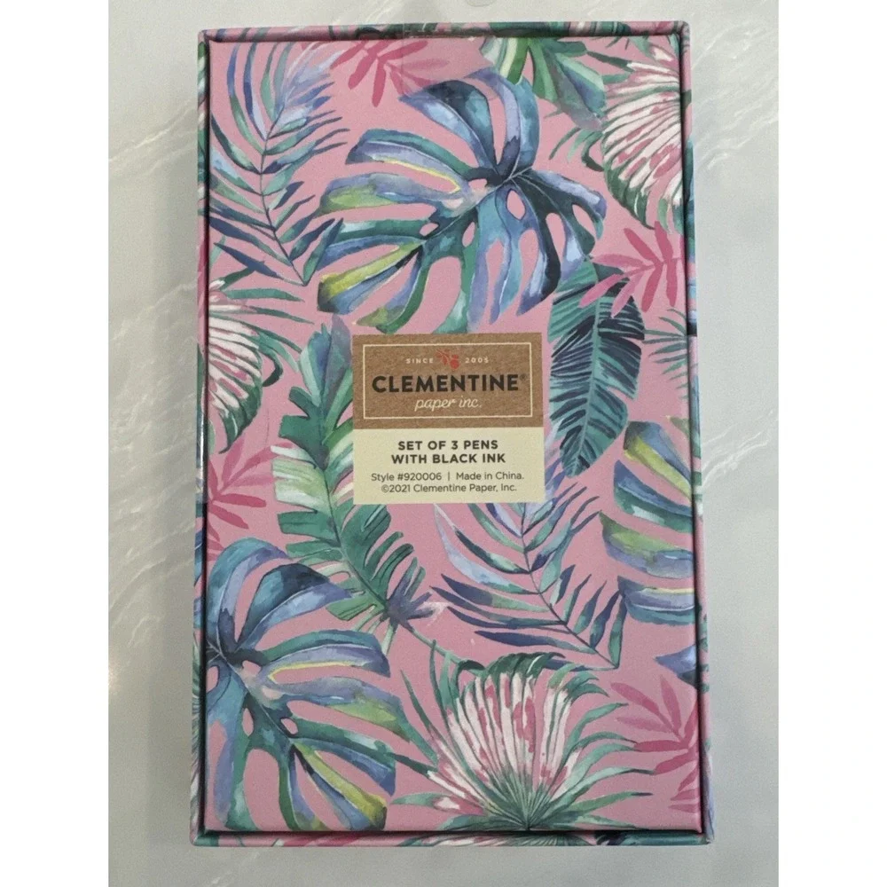 Clementine Coquette Lily Pulitzer Design 3 Pack Click Pens Refillable Ink NIB